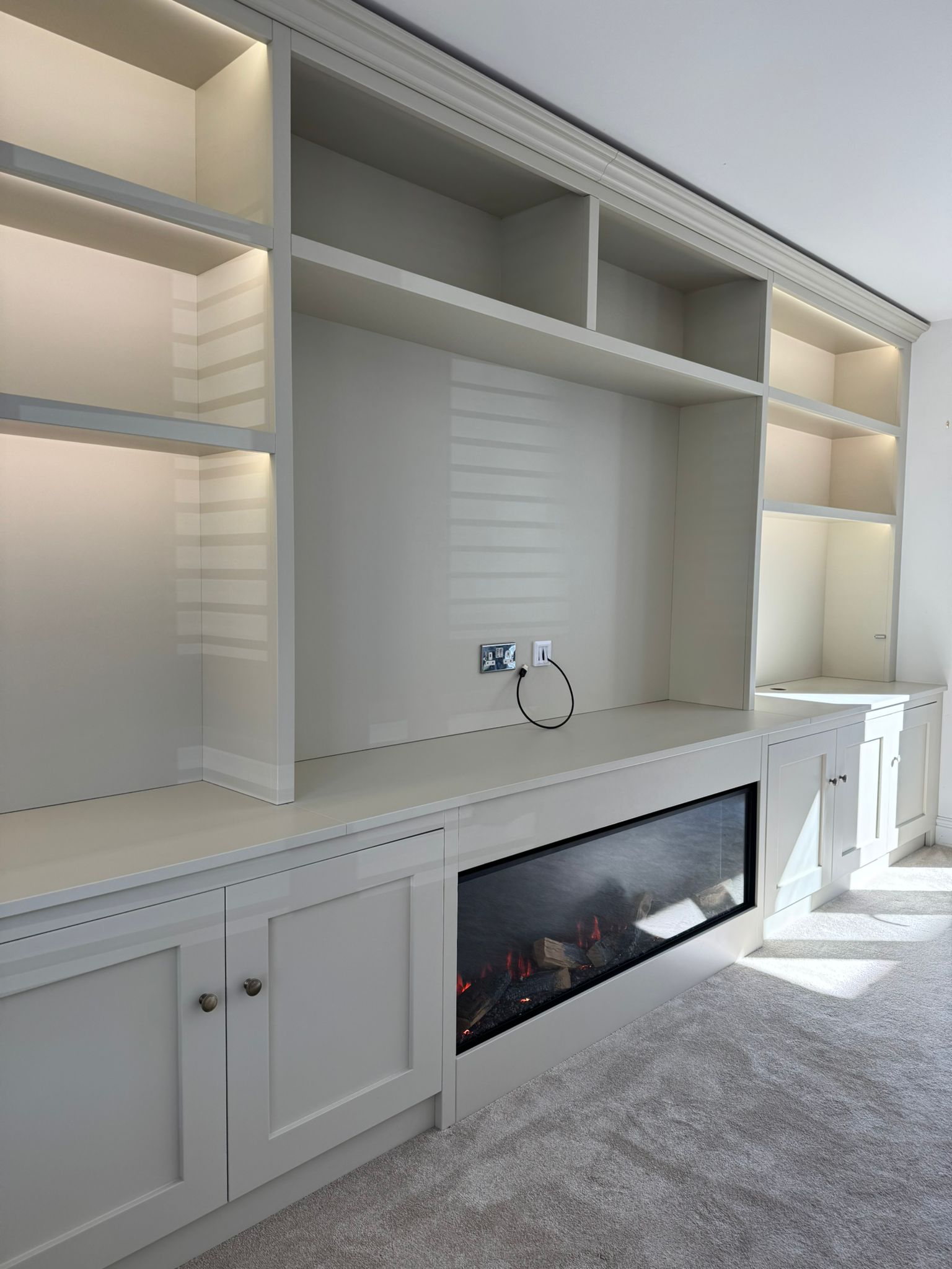 Bespoke media wall with electric fire place3